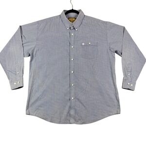 Wrangler‎ Men's Blue Geometric Print Button Down Shirt Long Sleeve XXL